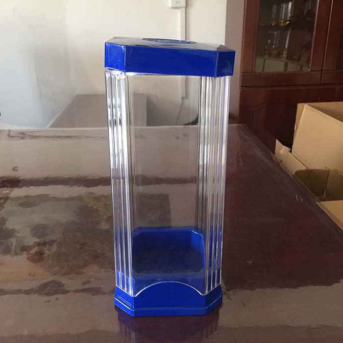 中(zhong)八角帶(dai)蓋豎紋(wen)藍色